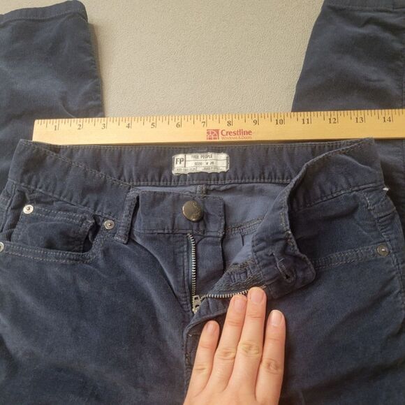Free People Corduroy Dark Peacock Pants Size 26 - Picture 3 of 7